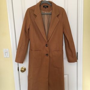 Lulu’s Women’s Style Squad Tan Coat Size Small